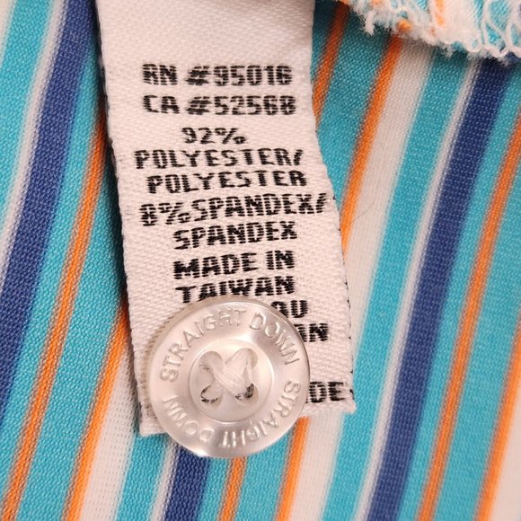 Straight Down Golf Polo Shirt Men’s XL Gray Striped Print Performance Top FstShp - Picture 9 of 11